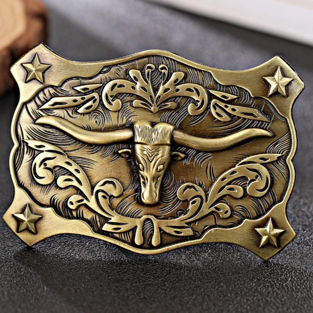 New Western longhorn steer Belt Buckle Fits 1.5" Inches Belt